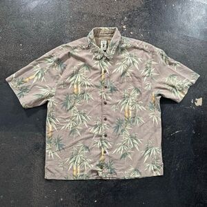 Jamaican Jaxx Men’s 100% Silk Button Up Shirt Hawaiian Style Floral Size XL
